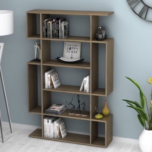 Βιβλιοθήκη Clint χρώμα καρυδί 108,5x25,5x161εκ.