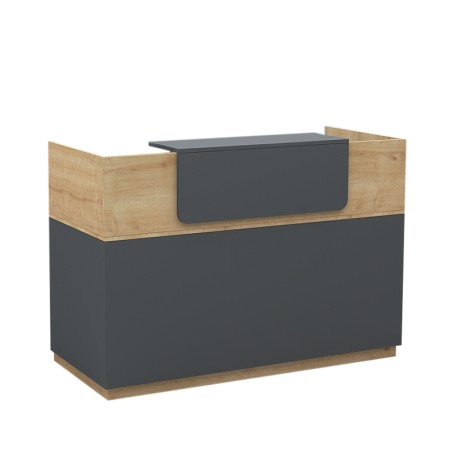 Γραφείο reception μελαμίνης Lemmon χρώμα sonoma - ανθρακί 160x70x110εκ.