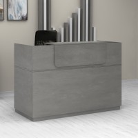 Γραφείο reception Lemmon χρώμα γκρι σκυροδέματος 160x70x110εκ.