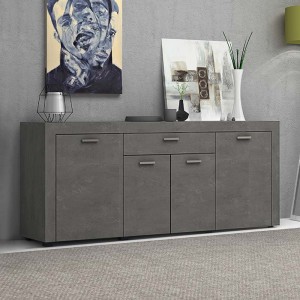 Μπουφές μελαμίνης Joseph χρώμα γκρι σκυροδέματος 177x40x76εκ.