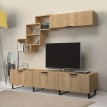 Σύνθεση τηλεόρασης Heydar από μελαμίνη χρώμα φυσικό οξιάς 210x35x50εκ.