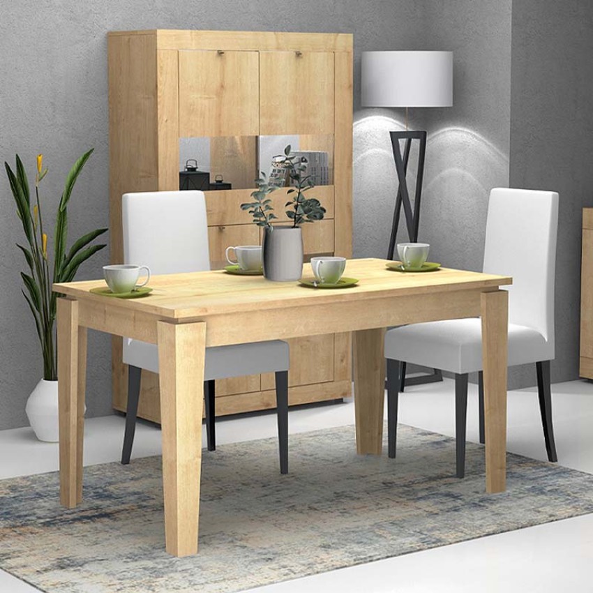 Τραπέζι μελαμίνης Helmut επεκτεινόμενο χρώμα φυσικό οξιάς 160/200x90x76εκ.