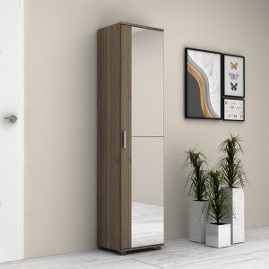 Ντουλάπα ρούχων - παπουτσοθήκη Visla μονόφυλλη με καθρέπτη χρώμα καρυδί 45x36x187εκ. Ντουλάπα ρούχων - παπουτσοθήκη Visla μονόφυλλη με καθρέπτη χρώμα καρυδί 45x36x187εκ.