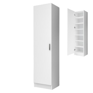 Ντουλάπα ρούχων - παπουτσοθήκη Petro μονόφυλλη χρώμα λευκό 45x38x180εκ. Ντουλάπα ρούχων - παπουτσοθήκη Petro μονόφυλλη χρώμα λευκό 45x38x180εκ.