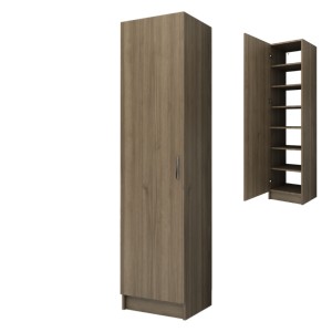 Ντουλάπα ρούχων - παπουτσοθήκη Petro μονόφυλλη χρώμα καρυδί 45x38x180εκ. Ντουλάπα ρούχων - παπουτσοθήκη Petro μονόφυλλη χρώμα καρυδί 45x38x180εκ.