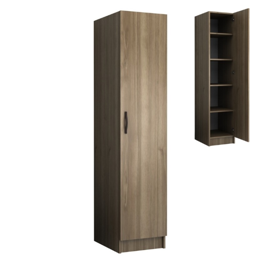 Ντουλάπα ρούχων Ricardo μονόφυλλη χρώμα καρυδί 40x51,8x181εκ.