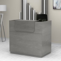Γραφείο reception Lemmon χρώμα γκρι σκυροδέματος 120x70x110εκ.
