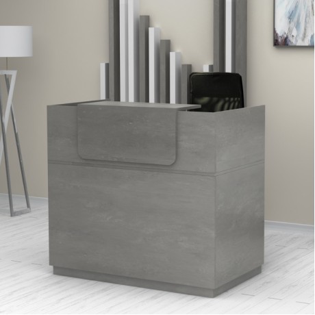 Γραφείο reception Lemmon χρώμα γκρι σκυροδέματος 120x70x110εκ.