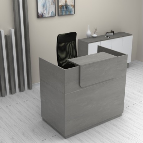 Γραφείο reception Lemmon χρώμα γκρι σκυροδέματος 120x70x110εκ.