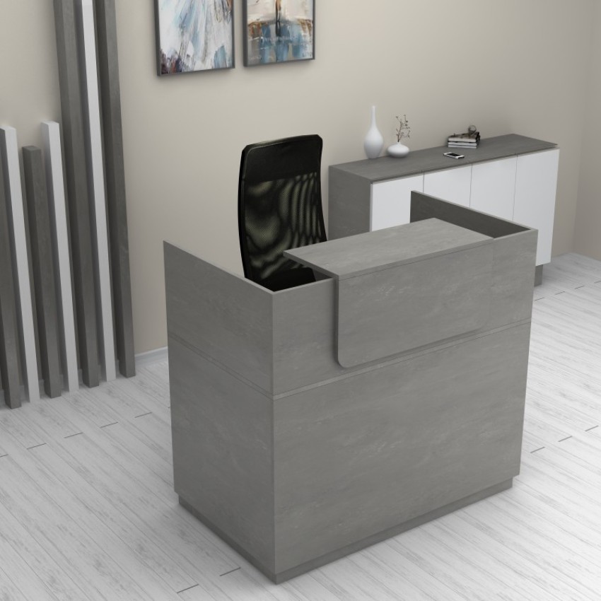 Γραφείο reception Lemmon χρώμα γκρι σκυροδέματος 120x70x110εκ.