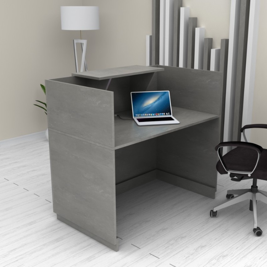 Γραφείο reception Lemmon χρώμα γκρι σκυροδέματος 120x70x110εκ.