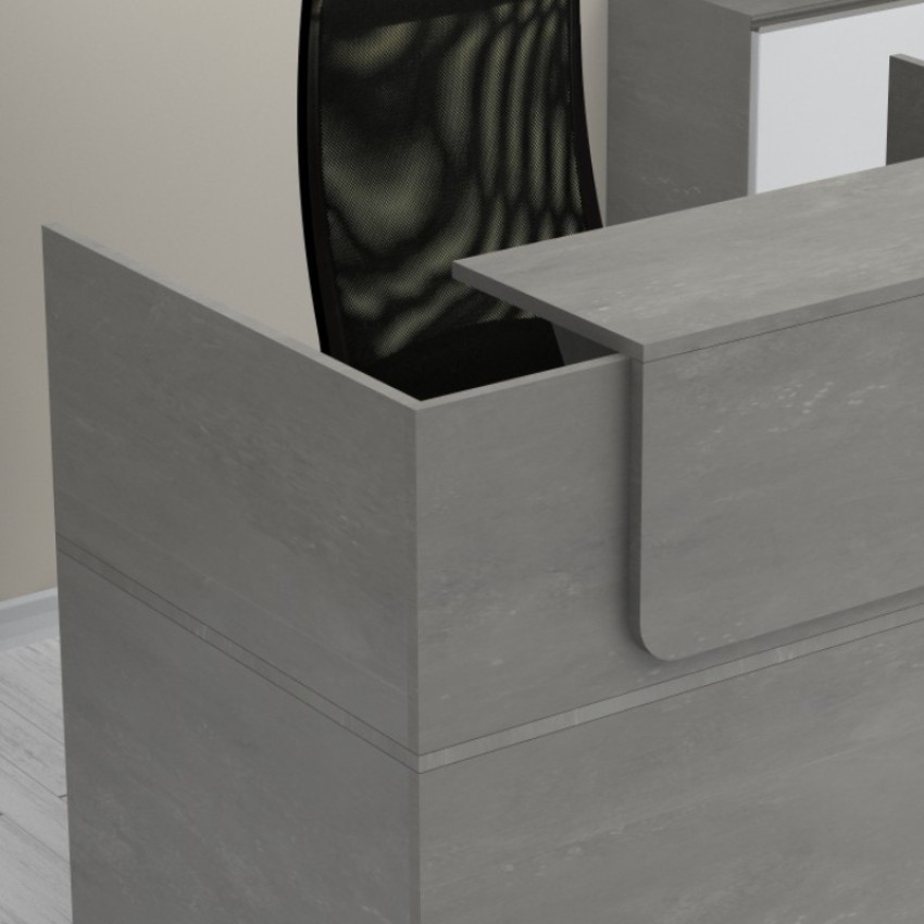 Γραφείο reception Lemmon χρώμα γκρι σκυροδέματος 120x70x110εκ.