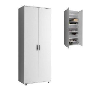 Ντουλάπα ρούχων - παπουτσοθήκη Eric δίφυλλη χρώμα λευκό 76x36x187εκ.