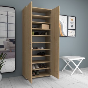 Ντουλάπα ρούχων - παπουτσοθήκη Eric δίφυλλη χρώμα φυσικό οξιάς 76x36x187εκ. Ντουλάπα ρούχων - παπουτσοθήκη Eric δίφυλλη χρώμα φυσικό οξιάς 76x36x187εκ.