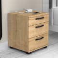 Κομοδίνο - συρταριέρα γραφείου Roco χρώμα φυσικό οξιάς 40x39x57εκ.