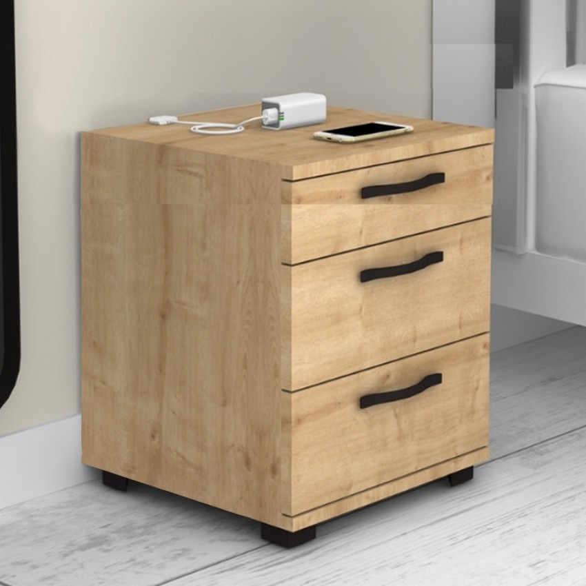 Κομοδίνο - συρταριέρα γραφείου Roco χρώμα φυσικό οξιάς 40x39x57εκ.