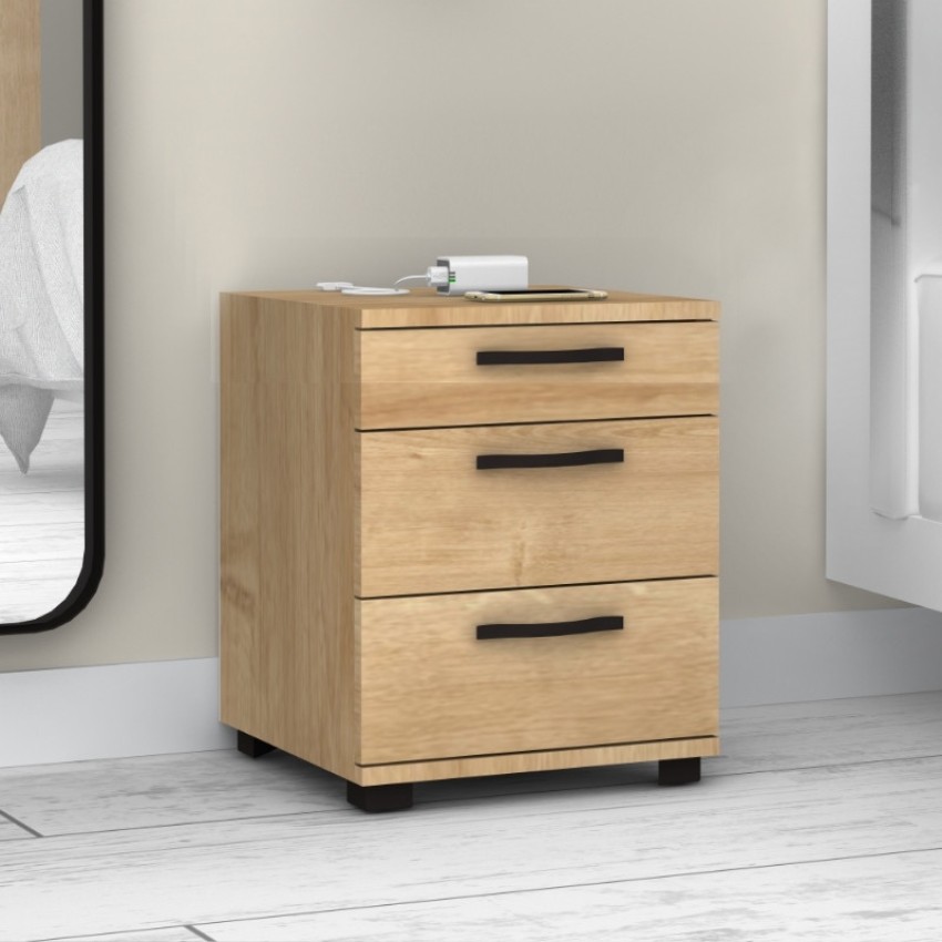 Κομοδίνο - συρταριέρα γραφείου Roco χρώμα φυσικό οξιάς 40x39x57εκ.