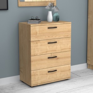 Συρταριέρα Velika χρώμα φυσικό οξιάς 73x44x96εκ.