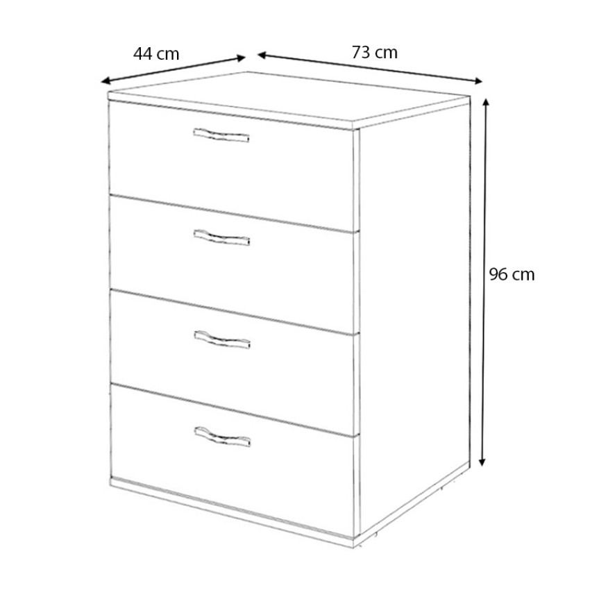 Συρταριέρα Velika χρώμα καρυδί 73x44x96εκ.