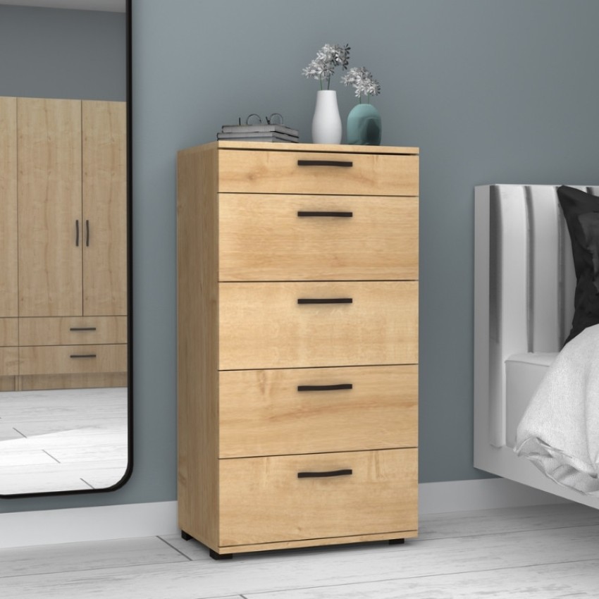 Συρταριέρα Helia χρώμα φυσικό οξιάς 60x44x108εκ.