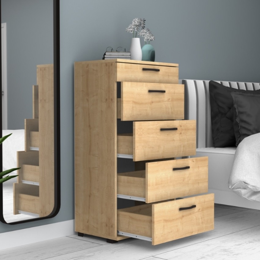 Συρταριέρα Helia χρώμα φυσικό οξιάς 60x44x108εκ.