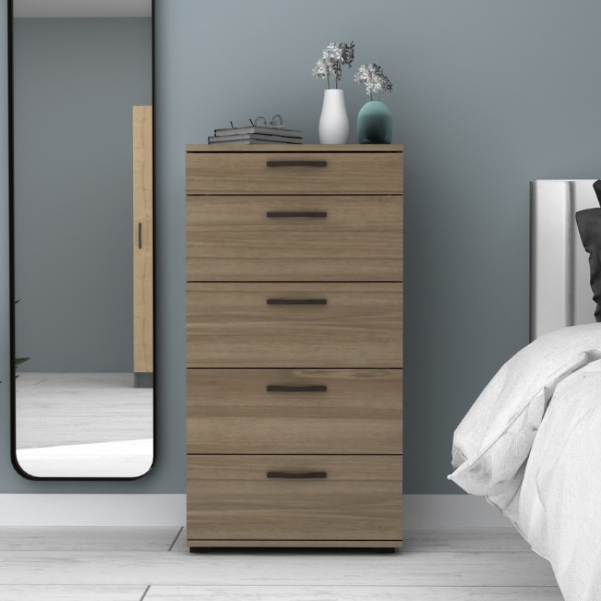 Συρταριέρα Helia χρώμα καρυδί 60x44x108εκ.