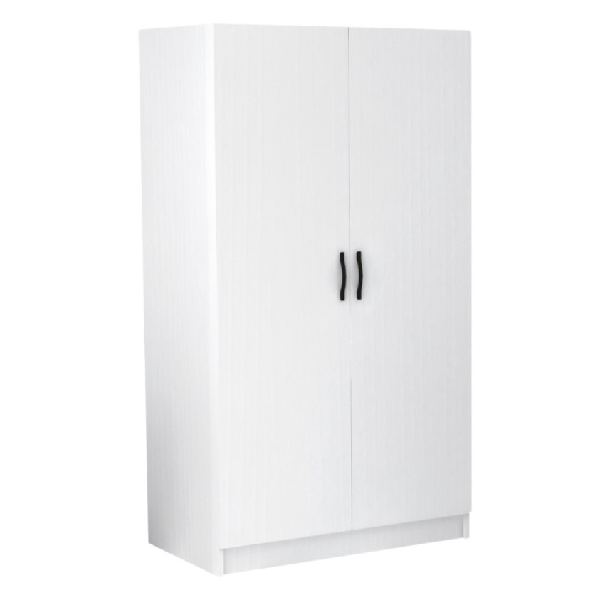 Ντουλάπα ρούχων Victoria δίφυλλη χρώμα λευκό 100x60x181εκ.