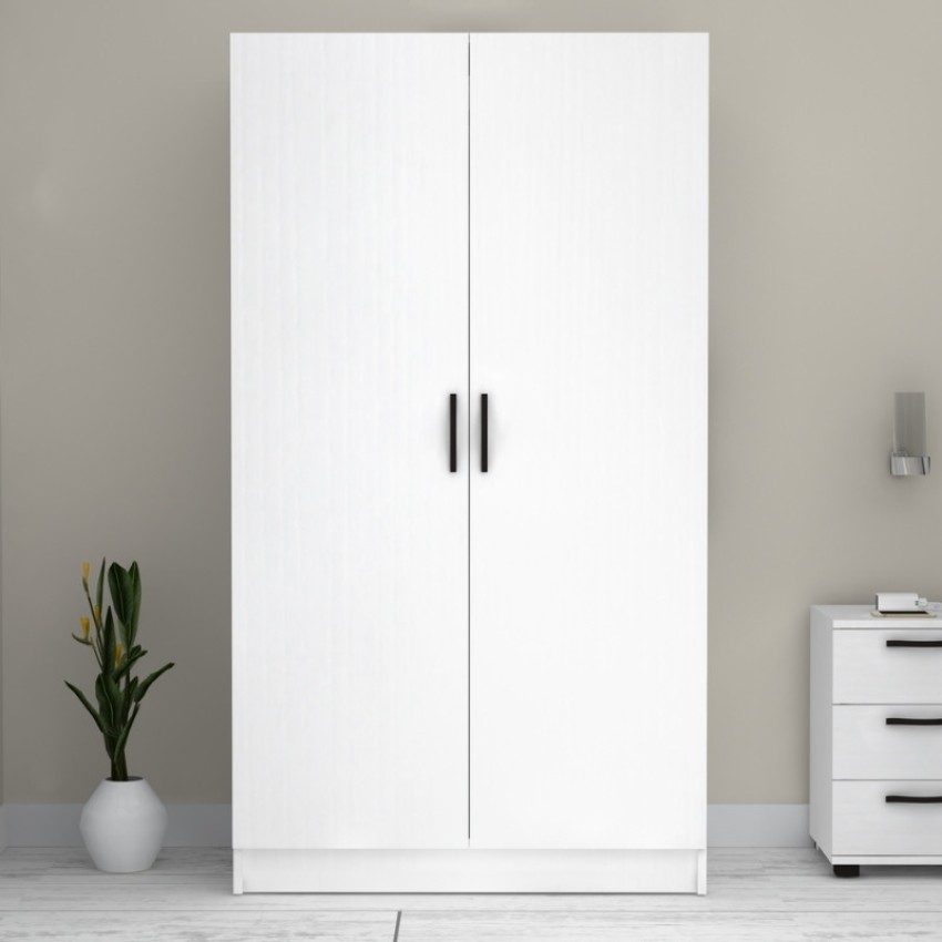 Ντουλάπα ρούχων Victoria δίφυλλη χρώμα λευκό 100x60x181εκ.