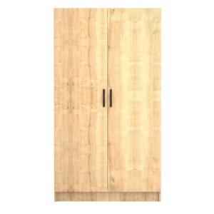 Ντουλάπα ρούχων Victoria δίφυλλη χρώμα φυσικό οξιάς 100x60x181εκ.