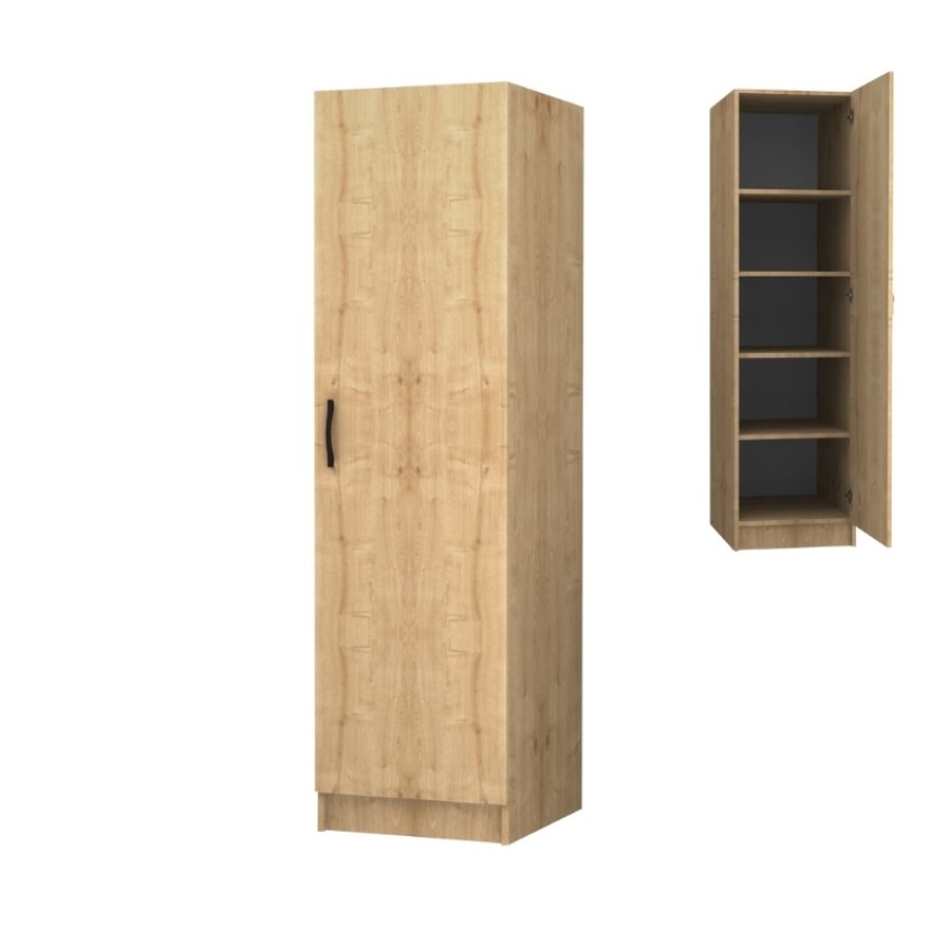 Ντουλάπα ρούχων Victoria μονόφυλλη χρώμα φυσικό οξιάς 50x60x181εκ.