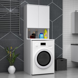 Έπιπλο πλυντηρίου Cozen χρώμα λευκό 65x60x178εκ. Έπιπλο πλυντηρίου Cozen χρώμα λευκό 65x60x178εκ.