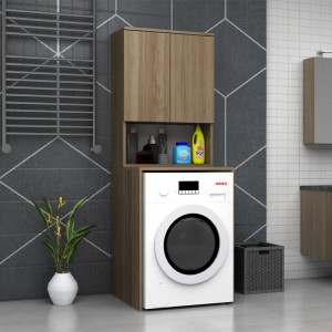 Έπιπλο πλυντηρίου Cozen χρώμα καρυδί 65x60x178εκ. Έπιπλο πλυντηρίου Cozen χρώμα καρυδί 65x60x178εκ.