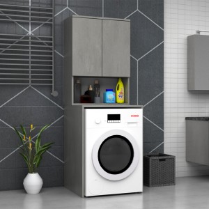 Έπιπλο πλυντηρίου Cozen χρώμα γκρι σκυροδέματος 65x60x178εκ. Έπιπλο πλυντηρίου Cozen χρώμα γκρι σκυροδέματος 65x60x178εκ.