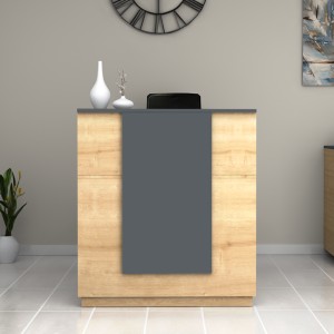 Γραφείο υποδοχής - reception Gemini χρώμα φυσικό οξιάς - ανθρακί 100x70x110εκ. Γραφείο υποδοχής - reception Gemini χρώμα φυσικό οξιάς - ανθρακί 100x70x110εκ.