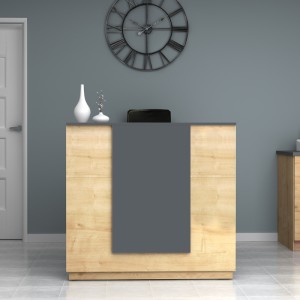Γραφείο υποδοχής - reception Gemini χρώμα φυσικό οξιάς - ανθρακί 120x70x110εκ. Γραφείο υποδοχής - reception Gemini χρώμα φυσικό οξιάς - ανθρακί 120x70x110εκ.