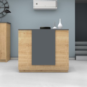 Γραφείο υποδοχής - reception Gemini χρώμα φυσικό οξιάς - ανθρακί 150x70x110εκ. Γραφείο υποδοχής - reception Gemini χρώμα φυσικό οξιάς - ανθρακί 150x70x110εκ.