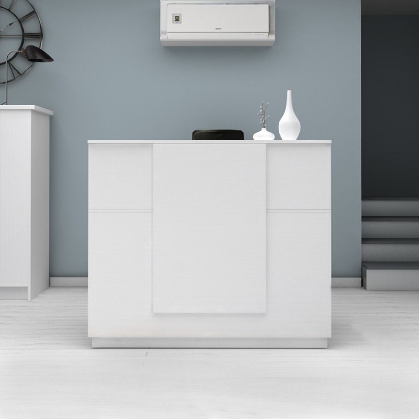 Γραφείο υποδοχής - reception Gemini χρώμα λευκό 150x70x110εκ.