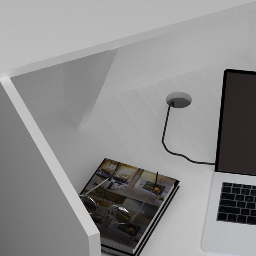 Γραφείο υποδοχής - reception Gemini χρώμα λευκό 150x70x110εκ.