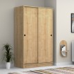 Ντουλάπα ρούχων Regio δίφυλλη συρόμενη χρώμα φυσικό οξιάς 120x60x200εκ.