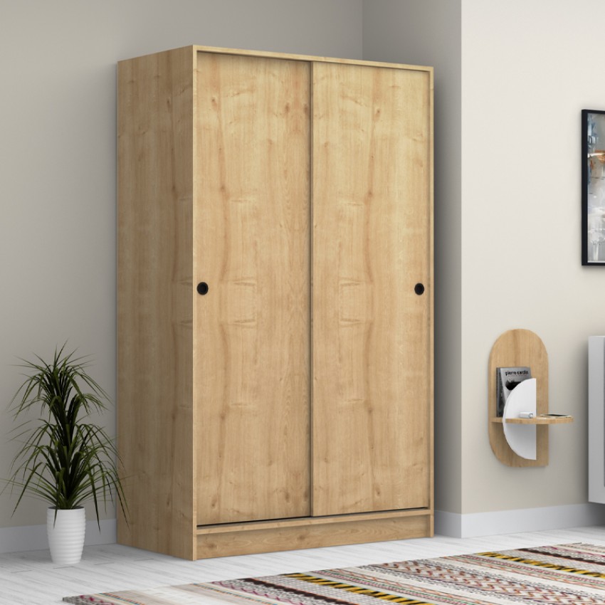 Ντουλάπα ρούχων Regio δίφυλλη συρόμενη χρώμα φυσικό οξιάς 120x60x200εκ.