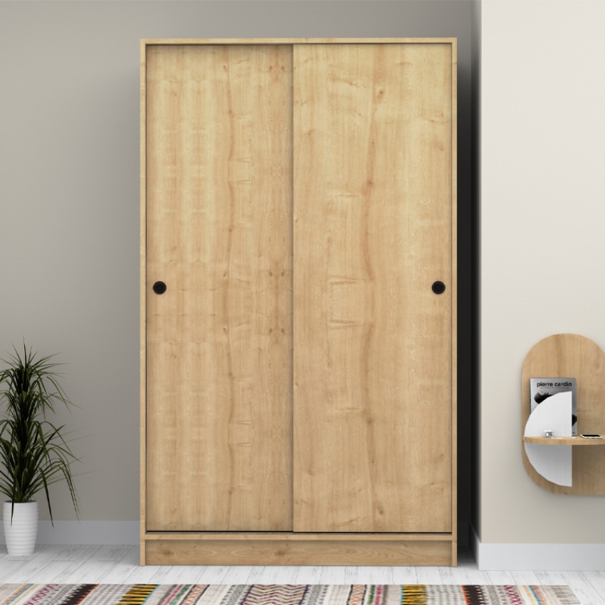 Ντουλάπα ρούχων Regio δίφυλλη συρόμενη χρώμα φυσικό οξιάς 120x60x200εκ.