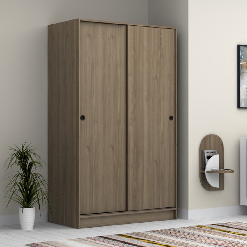 Ντουλάπα ρούχων Regio δίφυλλη συρόμενη χρώμα καρυδί 120x60x200εκ.