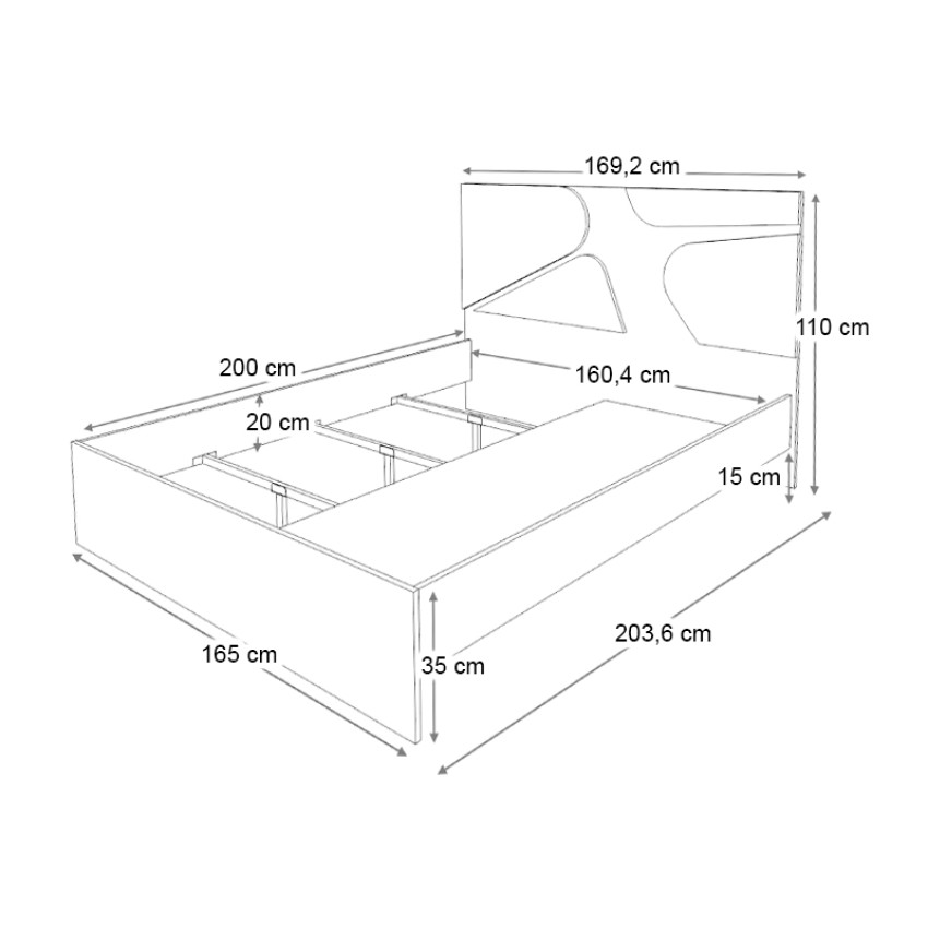 Κρεβάτι Bergamo χρώμα φυσικό οξιάς 160x200εκ.