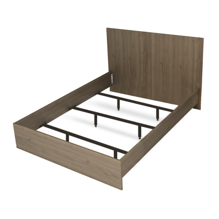 Κρεβάτι Troy χρώμα καρυδί 140x190εκ.