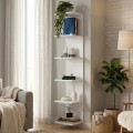 Βιβλιοθήκη - Ραφιέρα τοίχου Silver χρώμα λευκό 34,6x31,5x180εκ.