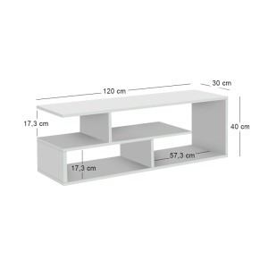 Έπιπλο τηλεόρασης Forever χρώμα λευκό 120x30x40cm.