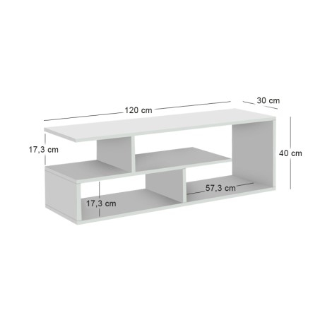 Έπιπλο τηλεόρασης Forever χρώμα λευκό 120x30x40cm.
