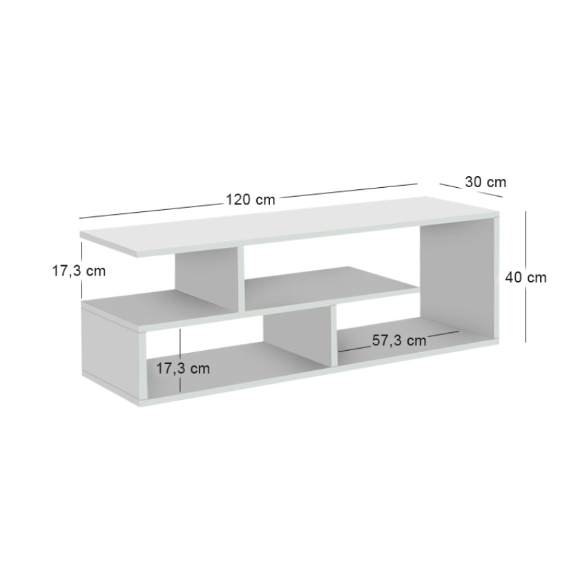 Έπιπλο τηλεόρασης Forever χρώμα λευκό 120x30x40cm.