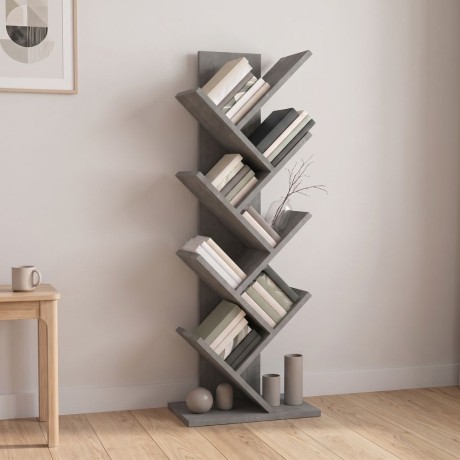 Βιβλιοθήκη Maxy χρώμα γκρι σκυροδέματος 45x26,4x120εκ.