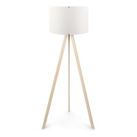 Φωτιστικό δαπέδου Rosling Mdf/ύφασμα Pvc χρώμα φυσικό/λευκό 38x21x140εκ.